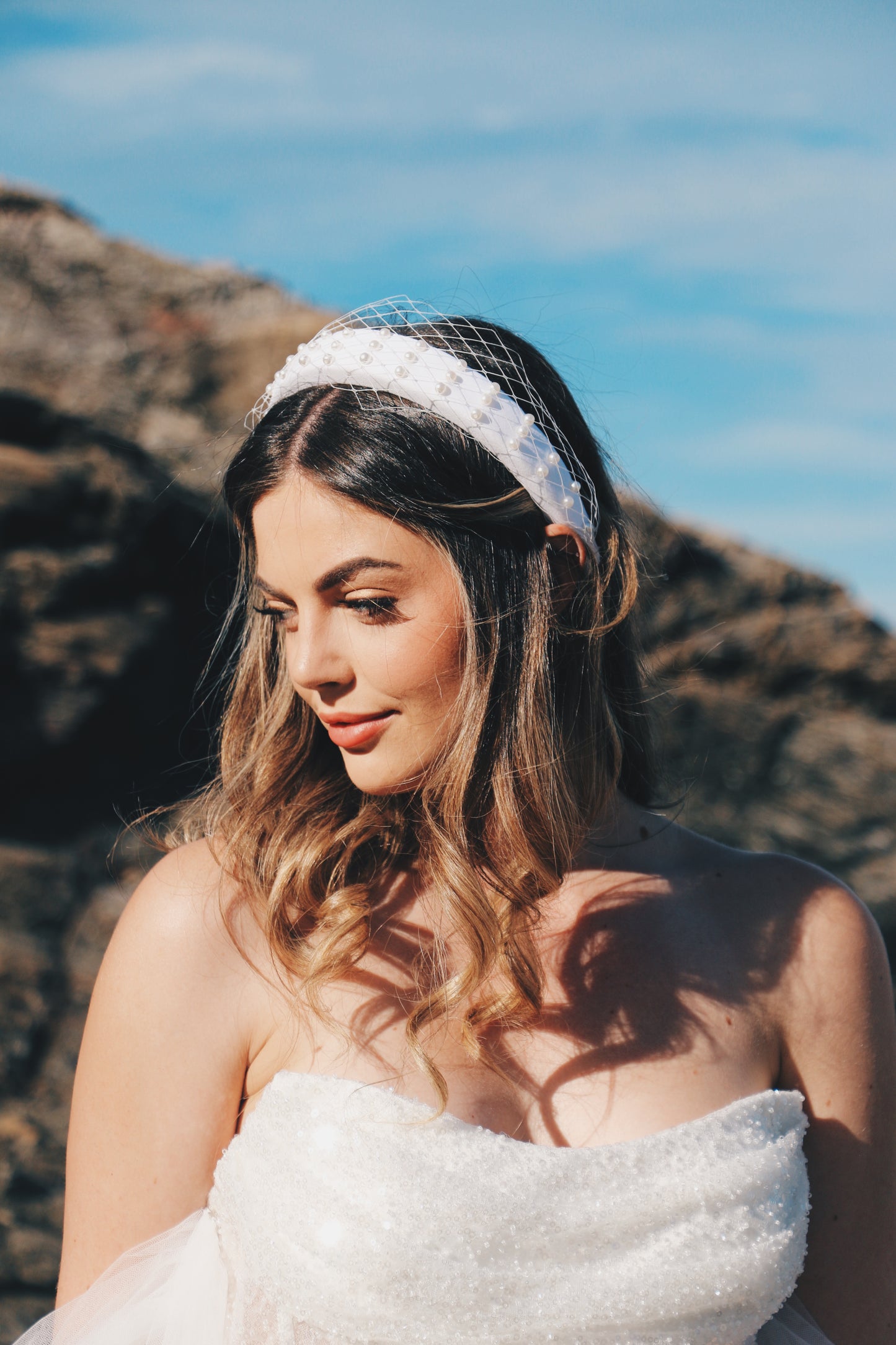 veil headband, hairband with veil, headband for wedding aus