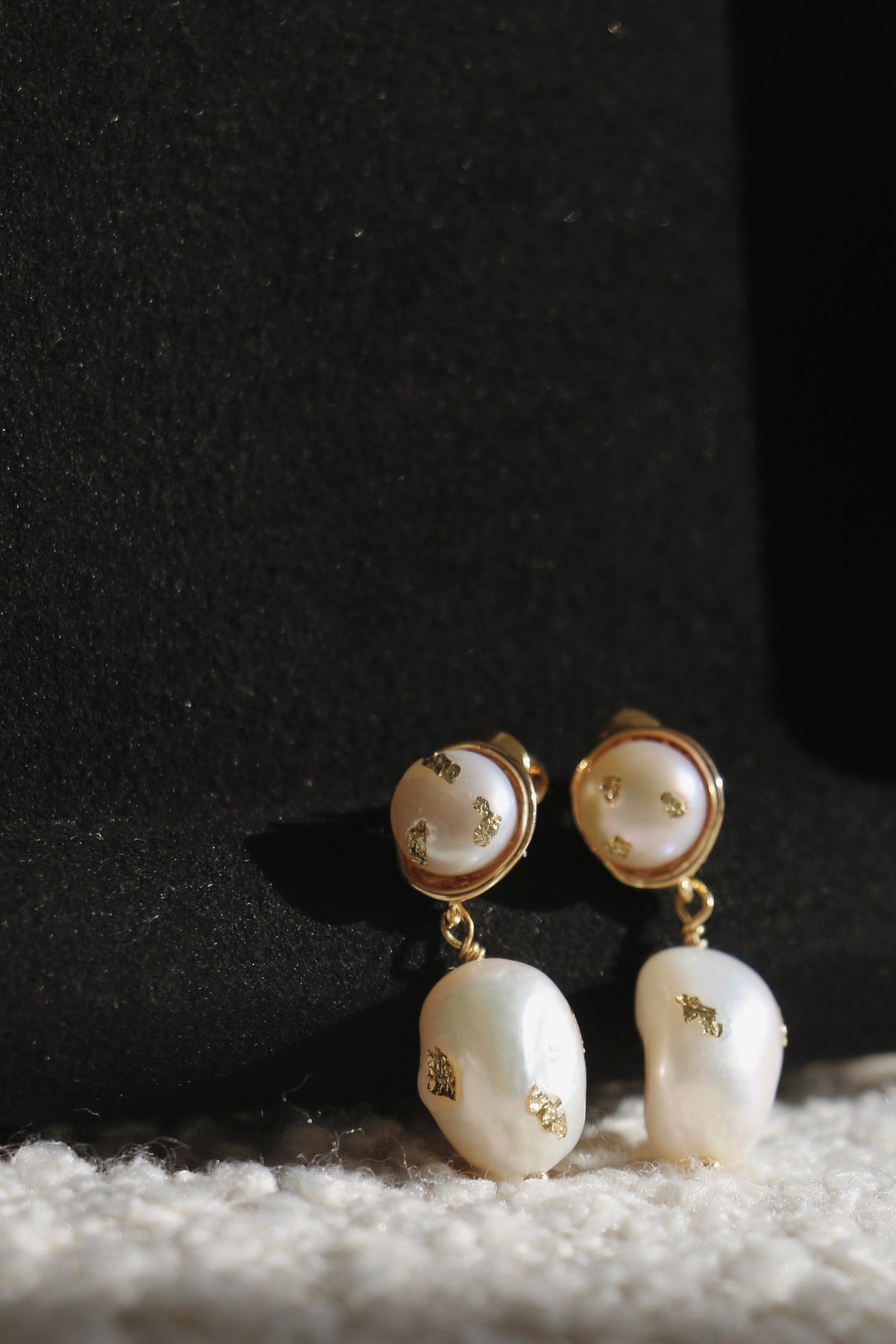 bridal fresh water pearl earrings