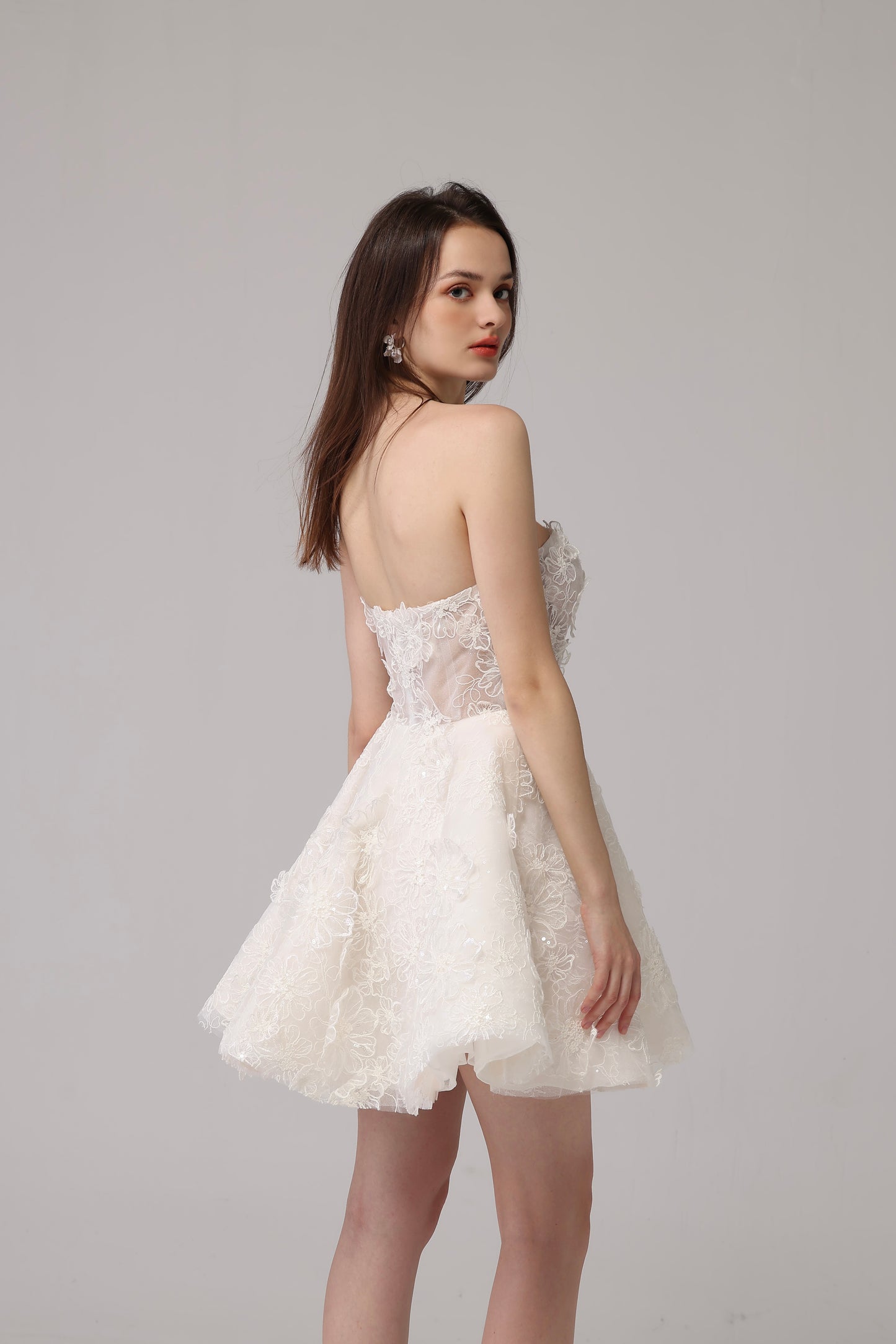 reception dress, party dress, short wedding dress, short reception dress, eloped wedding dress, high quality short wedding dress, luxury brand short mini dress