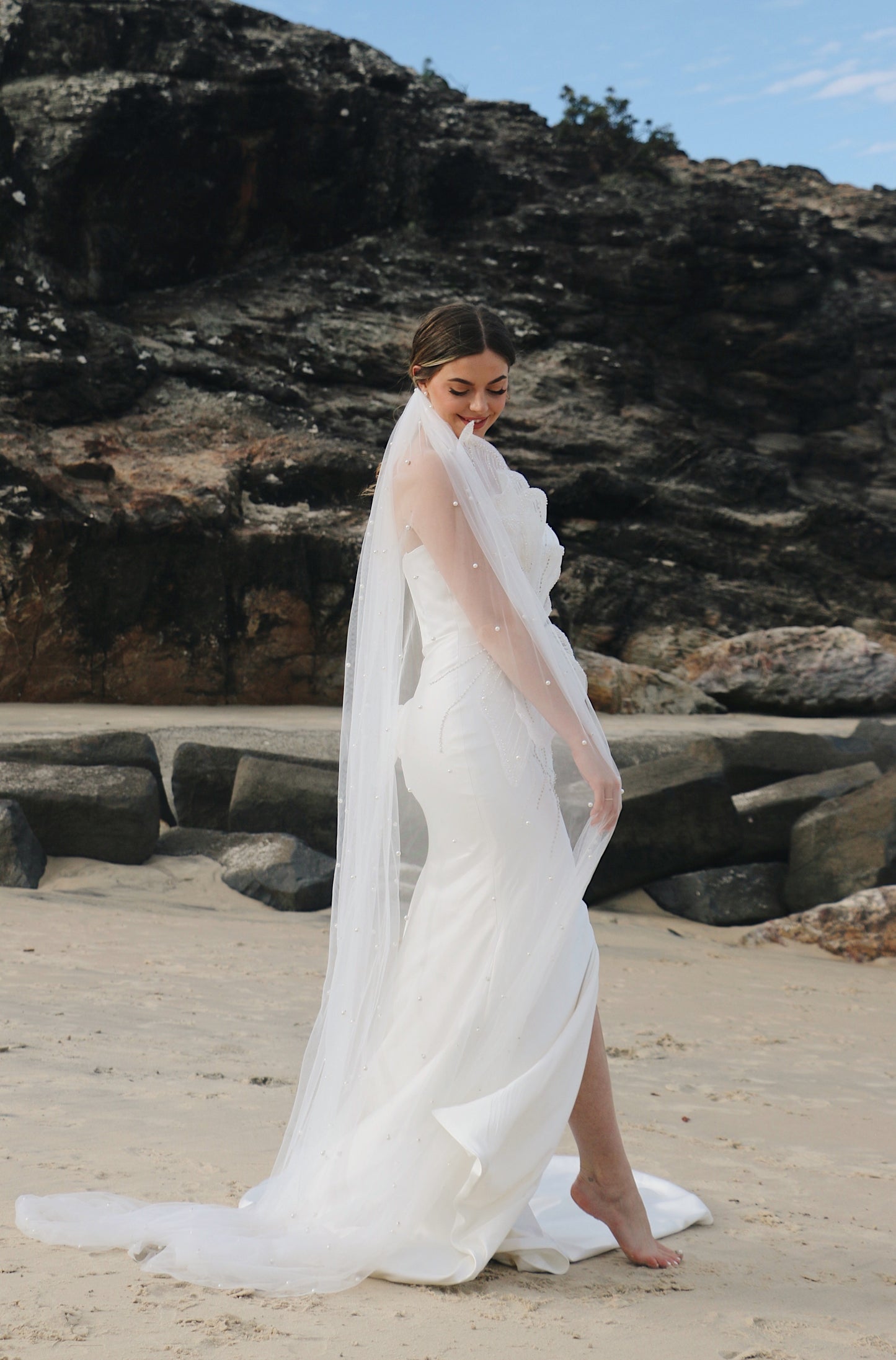 beach wedding gown