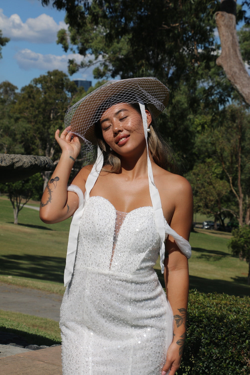 Veiled Boater Hat
