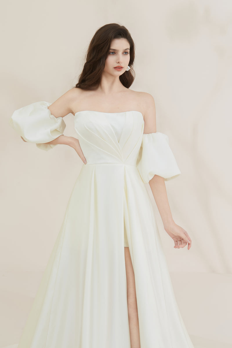 wedding dress with detachable sleeves