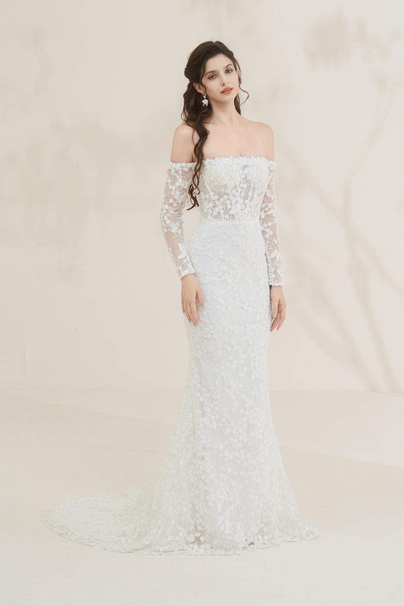 lace wedding dress with sleeves