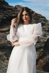 Sheer Organza Bridal Cover-Up Dress
