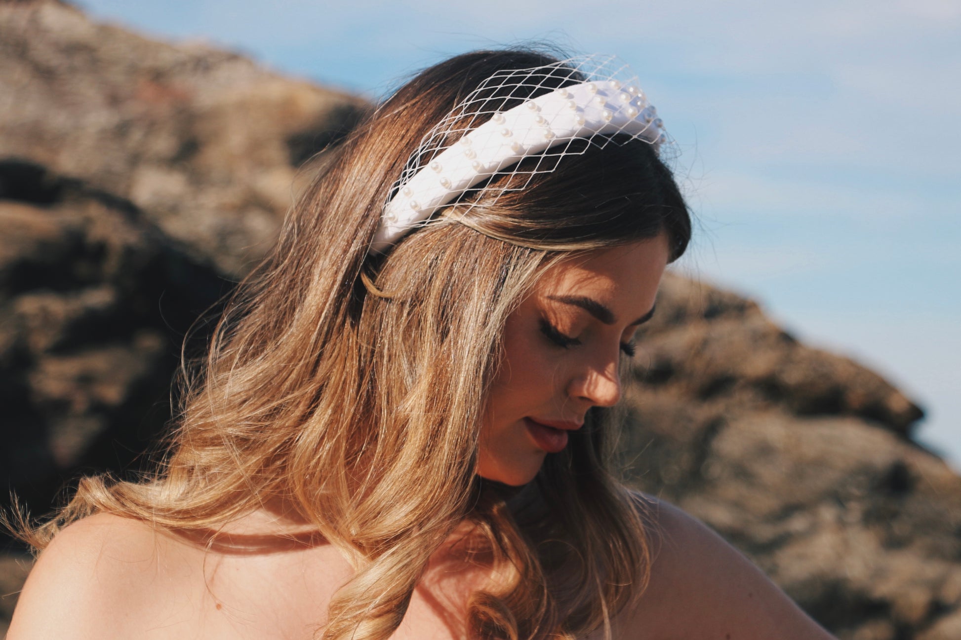 veil brides band, hairband with veil, french elegance wedding headband
