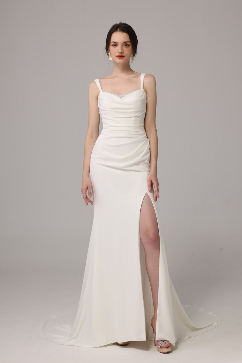 sleek sophisticated wedding dress   