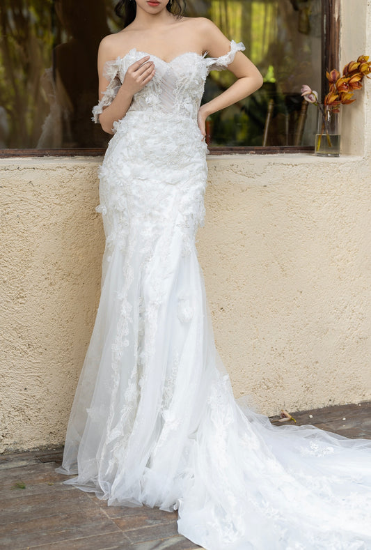 Angela Fit-and-Flare Wedding Gown