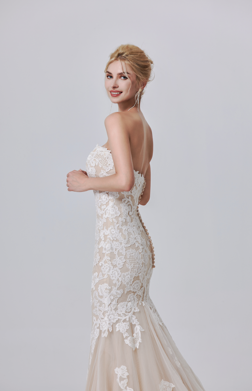 fit and flare lace wedding gown