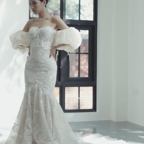 unique lace wedding gown