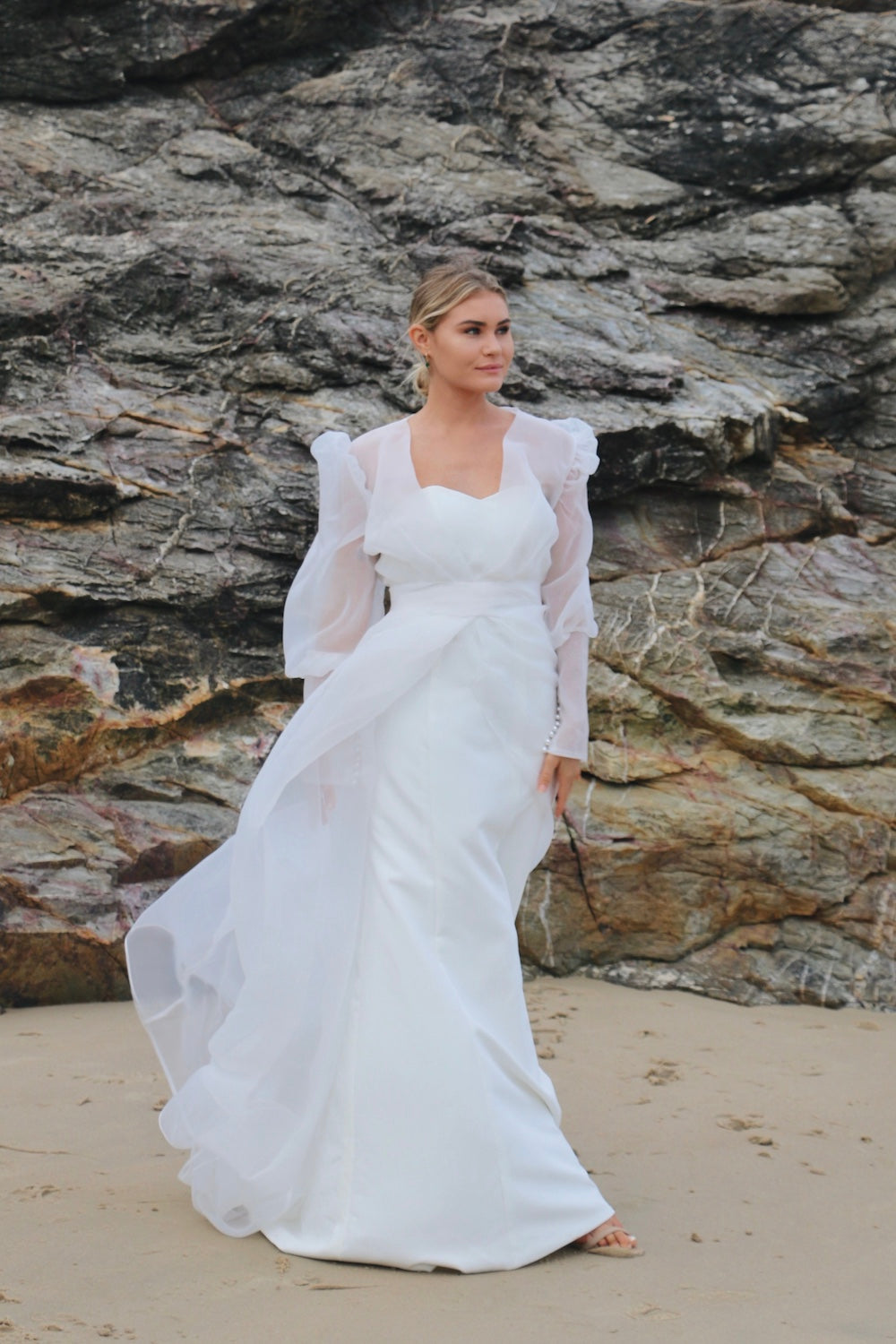 Sheer Organza Bridal Cover-Up Dress