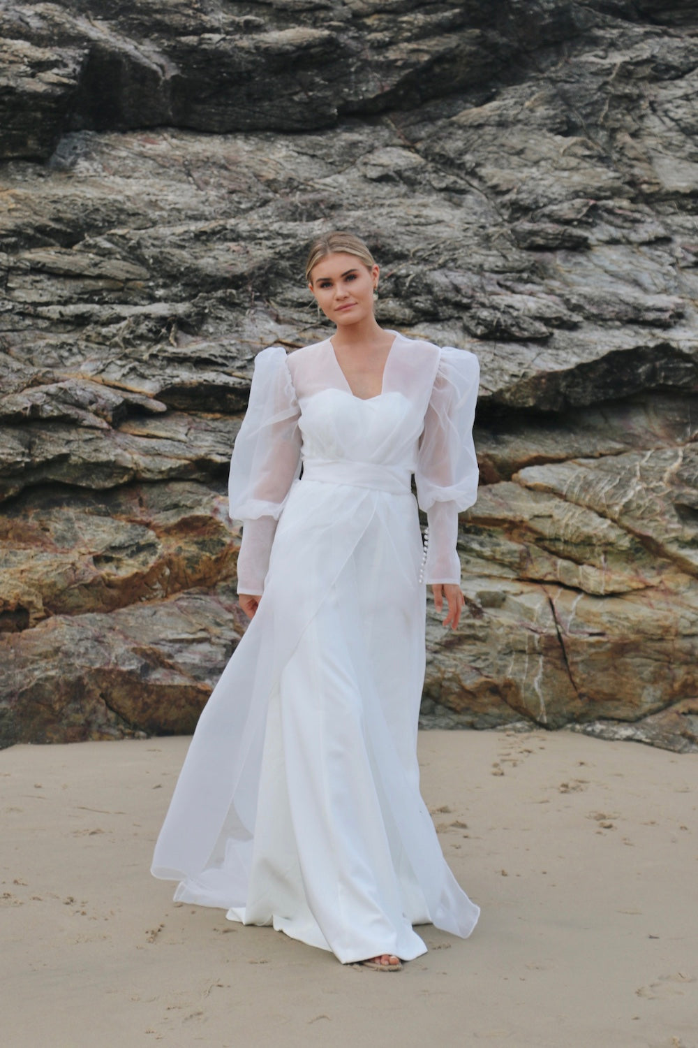 Sheer Organza Bridal Cover-Up Dress