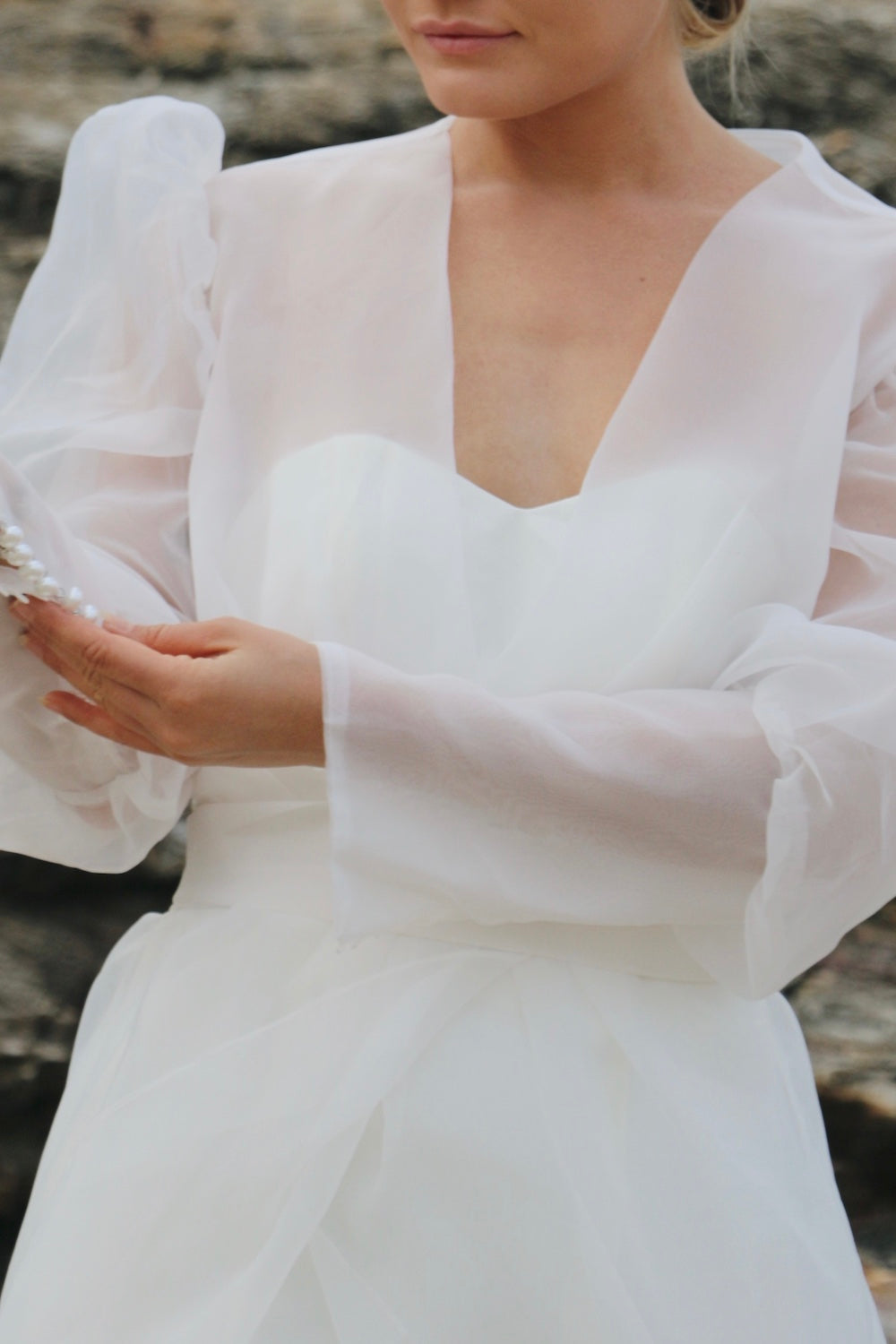 Sheer Organza Bridal Cover-Up Dress