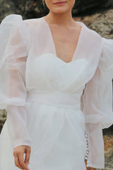 Sheer Organza Bridal Cover-Up Dress